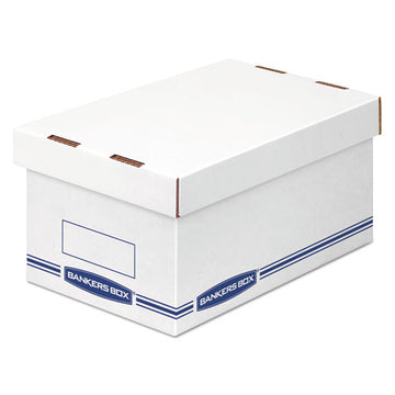 Bankers Box® Organizer Storage Boxes, Medium, 8.25" X 12.88" X 6.5", White-blue, 12-carton freeshipping - TVN Wholesale